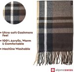 Alpine Swiss Mens Plaid Scarf Softer Than Cashmere Scarves Winter Shawl - Image 2